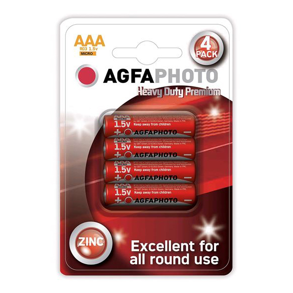Battery AAA (R03) Zn AGFAPHOTO 4 pcs / blister