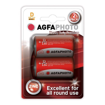 Battery D (R20) Zn AGFAPHOTO 2pcs / blister