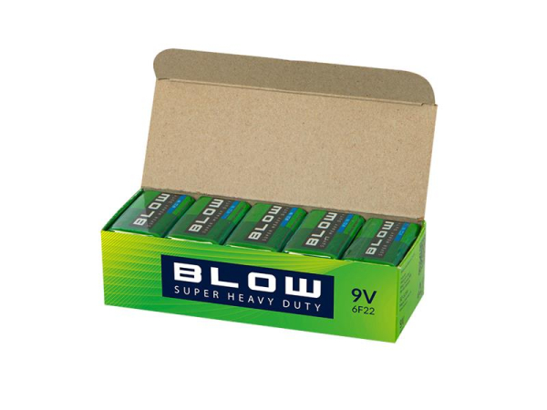 Battery 9V (6LR61) Zn-Cl BLOW Super Heavy Duty 10x 1pc / blister
