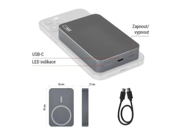PowerBank EMOS WI 1046 10000mAh Grey