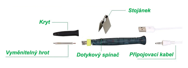 Soldering pen TIPA ZD-20U USB 8W