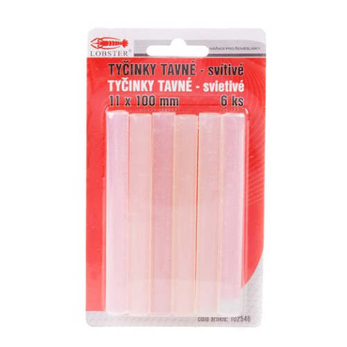 Glue gun refill - clear (11x100mm) LOBSTER 6pcs illuminated