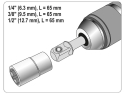 Drill Adapter Kit SDS + 1/4 ", 3/8", 1/2 "YATO YT-04686