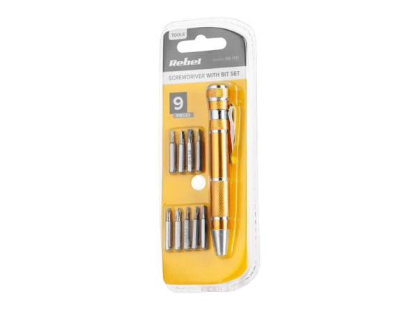 Bit set REBEL RB-1111 9pcs