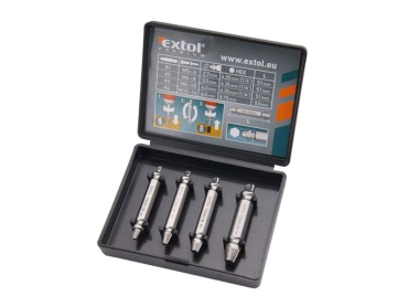 Set extractors for cranked screwsEXTOL PREMIUM 8801842 4pcs