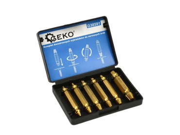 Set of extractors GEKO G38591 for bent screws 6pcs