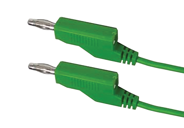 Connecting cable 0.35mm2 / 1m with bananas green HADEX N532