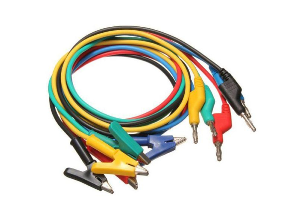 Measuring cord with bananas and crocodile clips - 1m HADEX N413A 5pcs