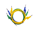Connecting cable 0.35mm2 / 1m with bananas blue, green, yellow GETI GT-L02