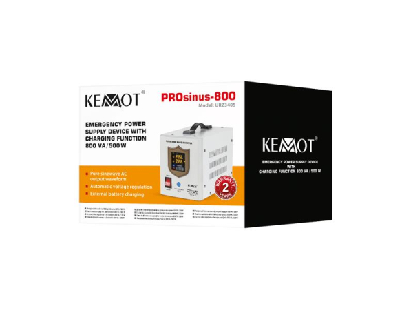 Backup power supply KEMOT PROsinus-800 12V 230V 800VA 500W White