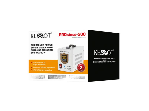 Backup power supply KEMOT PROsinus-500 12V 230V 500VA 300W White
