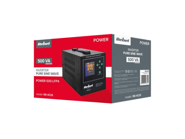 Power supply REBEL POWER-500-LFP4 12V 230V 500VA 300W Black
