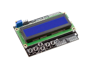 LCD1602A display with keyboard, 16x2 characters, blue backlight