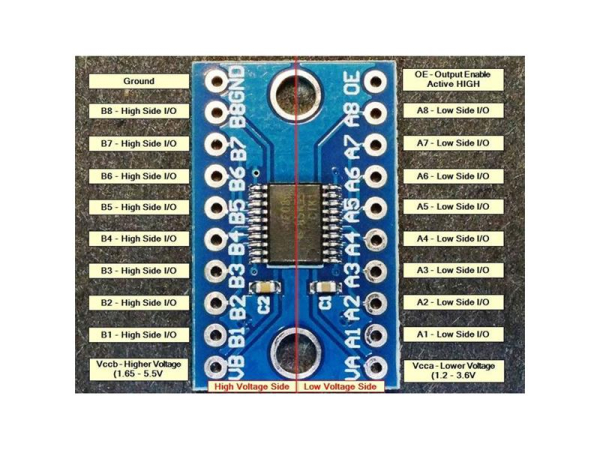 TTL logic level converter for Arduino with TXS0108E