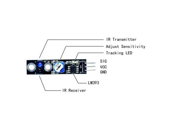 Reflective light barrier, module with LM393 and TCRT5000 /Reflective optocoupler/