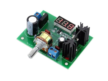 Power supply module, stabilized power supply with LM317 and voltmeter