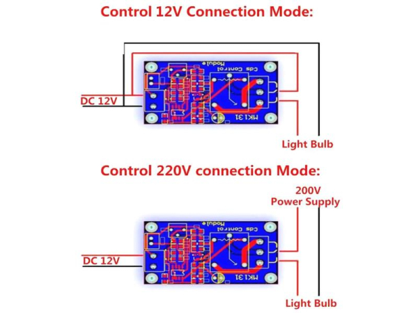 Light-sensitive sensor with relay, XH-M131 module, 5V supply