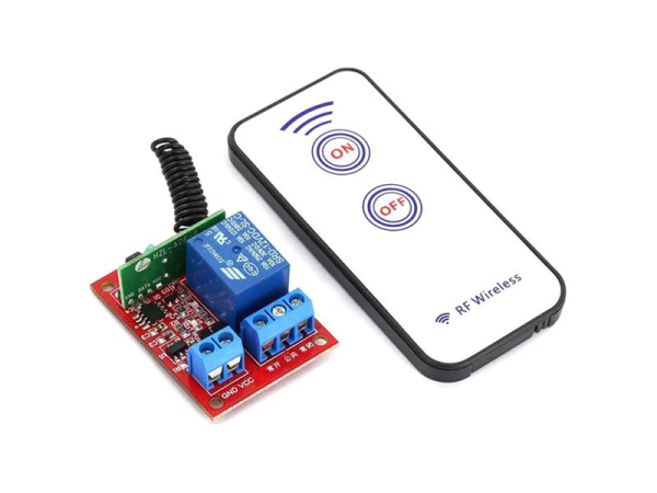 Remote control, transmitter + receiver RF 433MHz, receiver power supply 12V