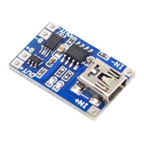 Li-Ion cell charger 1A with protection, module with IC TP4056 (mini USB)