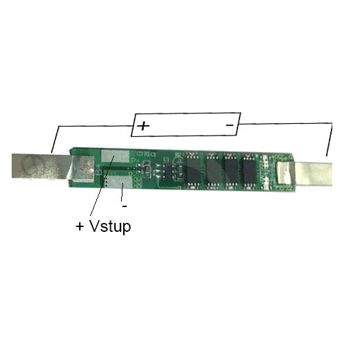 Protective circuit for 1 Li-Ion cell 18650, current up to 6A, strip terminals
