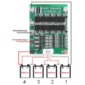 Protective circuit and balancer for 4 Li-Ion cells 18650, current up to 30A