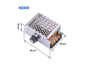 Dimmer and speed controller for commutator motors up to 4000W with cover