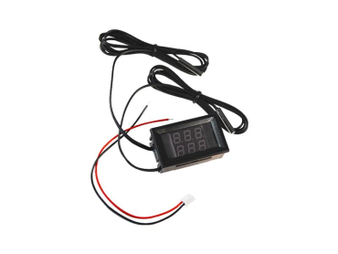 Mini DC 4V-28V digital thermometer with double display and NTC metal temperature sensor
