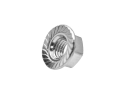 Hexagonal nut with stainless steel M10 collar, toothed