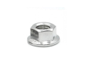 Hexagonal nut with stainless steel collar M 8, toothed