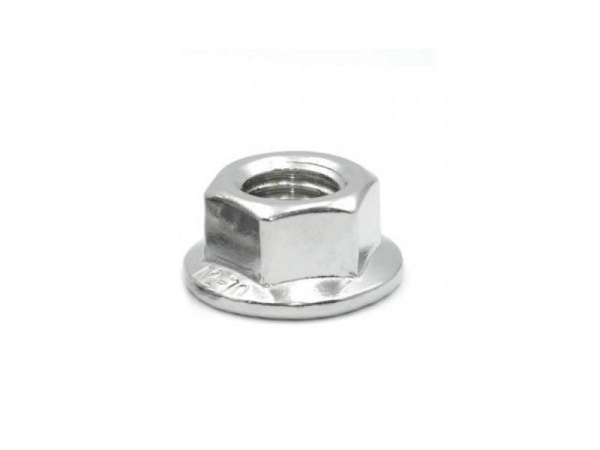 Hexagonal nut with stainless steel collar M 8, toothed