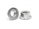Hexagonal nut with stainless steel collar M 8, toothed