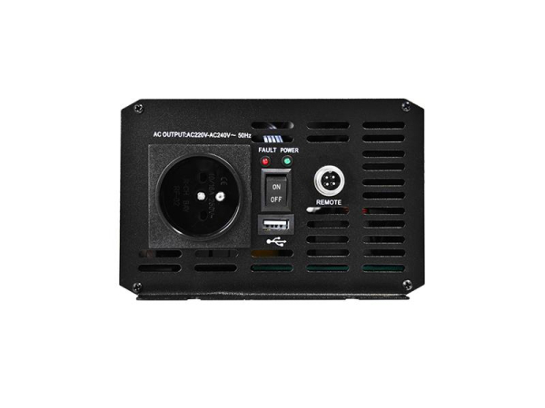 Inverter 1000W 12V/230V ren sinus CARSPA P1000 med fjernbetjening