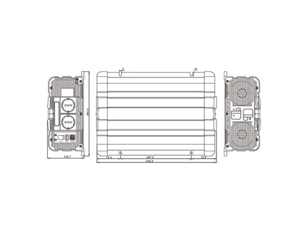 Ren sinus inverter Solarvertech FS3000 24V/230V 3000W trådløs fjernbetjening