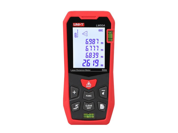 Laser afstandsmåler LM50A UNI-T - 50m måleområde, Pythagoras funktion