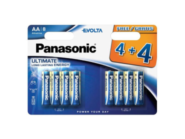 AA Alkalinebatteri (R6) Panasonic Evolta, 8 stk. / blister