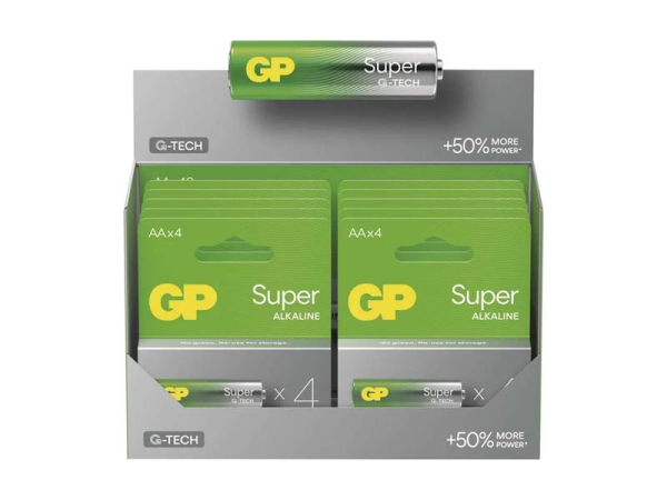 AA alkalinebatterier GP Super 4 stk 1,5 V