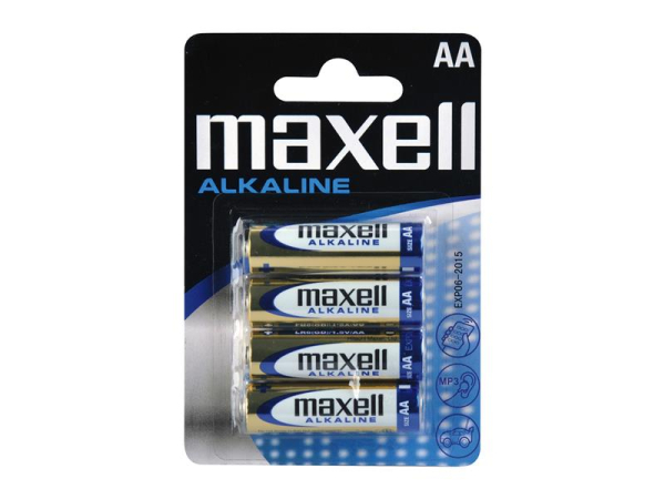 AA alkaline batterier MAXELL R6 1.5V 4 stk/blister