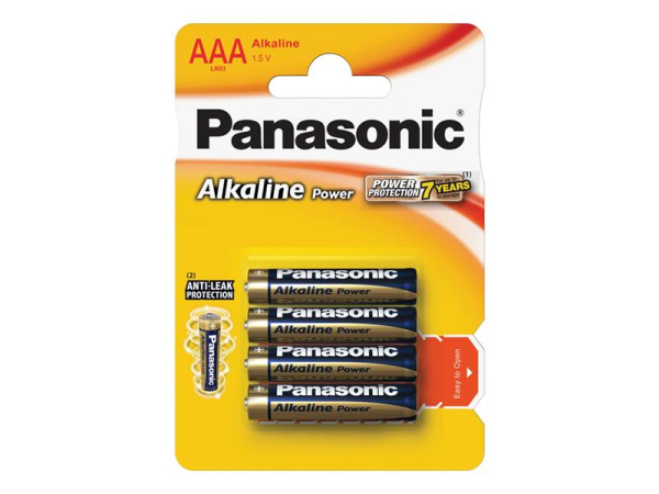 AAA-batteri (R03) alkalisk Panasonic Alkaline Power 4 stk/blister 1.5V