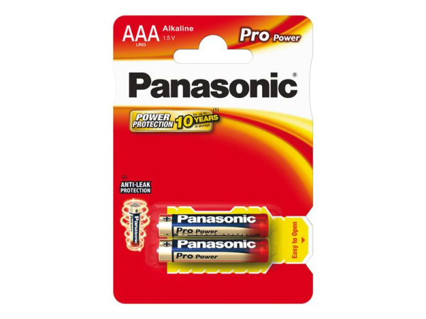 AAA alkalinebatteri Panasonic Pro Power 2 stk/blister 1.5V