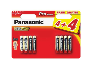 AAA-batteri (R03) alkalisk Pro Power Panasonic 8 stk/blister 1.5V