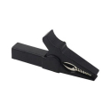 Alligator clamp for banana, insulated, black, l55mm