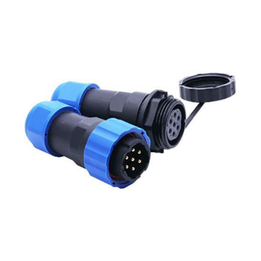 Vandtæt stik og sokkel TIPA SP/SD20-7P til kabel med koblingsmøtrik, 380 V AC, 25A AC/DC, kabel 6–12 mm