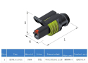 Connector with socket DJ7011-1.5-11 + DJ7011-1.5-21 1P waterproof
