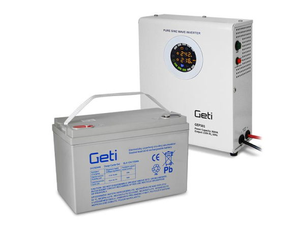 Backup power GETI GEP501 sinus 500W Wall-mounted + baterie 100Ah