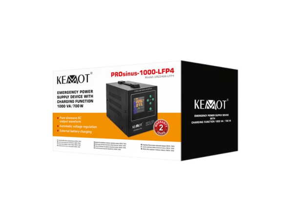 Backup power supply KEMOT PROsinus-1000-LFP4 12V 230V 1000VA 700W Black