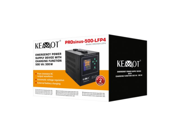 Backup power supply KEMOT PROsinus-500-LFP4 12V 230V 500VA 300W Black