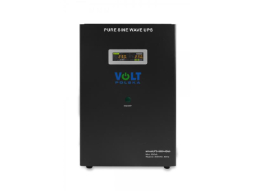 Sinus UPS 500 VOLT nødstrømforsyning 12V 230V 500W + 40Ah batteri Sort