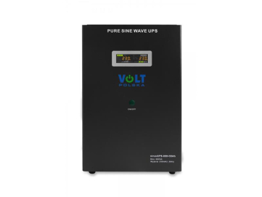 Sinus UPS 800 Nødstrømforsyning VOLT 12V 230V 800W + batteri 55Ah Sort