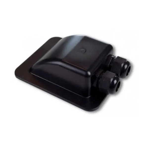 Sort UV-resistent tagkabelgennemføring NEOSOLAR til to kabler