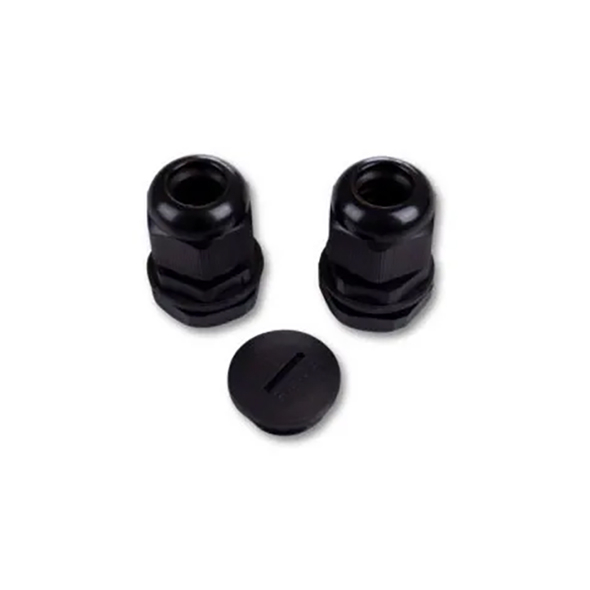 Sort UV-resistent tagkabelgennemføring NEOSOLAR til to kabler